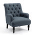 Modern Velvet Accent Chair, Solid Wood Legs - AIMEE BLUE