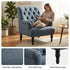 Modern Velvet Accent Chair, Solid Wood Legs - AIMEE BLUE