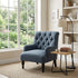 Modern Velvet Accent Chair, Solid Wood Legs - AIMEE BLUE