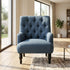 Modern Velvet Accent Chair, Solid Wood Legs - AIMEE BLUE