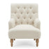 Modern Velvet Chaise, Solid Wood Legs - AIMEE CREAM