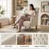 Modern Velvet Chaise, Solid Wood Legs - AIMEE CREAM