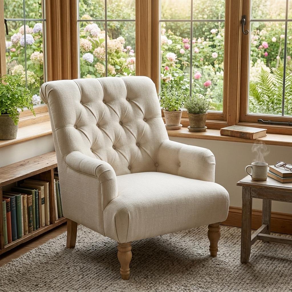 Modern Velvet Chaise, Solid Wood Legs - AIMEE CREAM