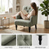 Modern Velvet Accent Chair, Solid Wood Legs - AIMEE GREEN