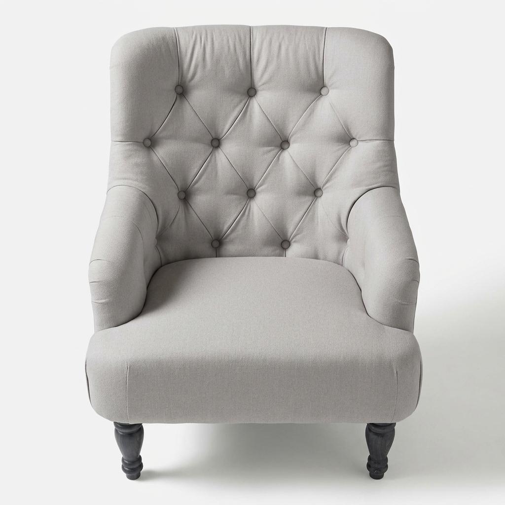 Modern Velvet Accent Chair, Solid Wood Legs - AIMEE GREY
