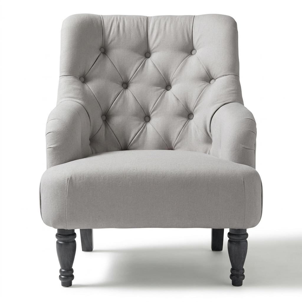 Modern Velvet Accent Chair, Solid Wood Legs - AIMEE GREY