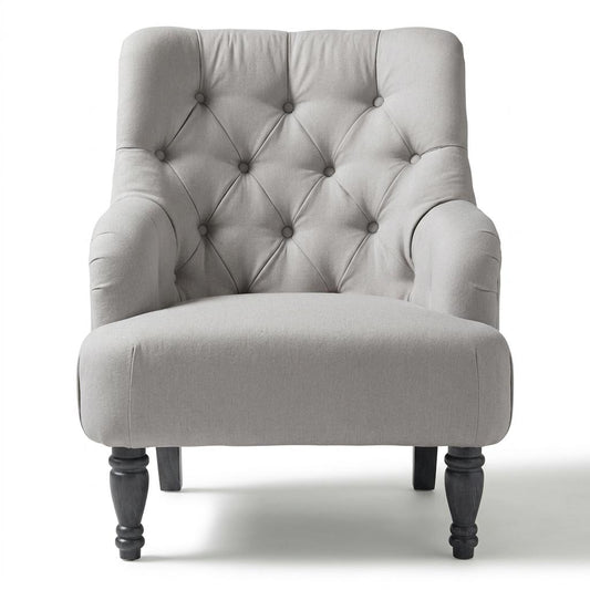 Modern Velvet Accent Chair, Solid Wood Legs - AIMEE GREY