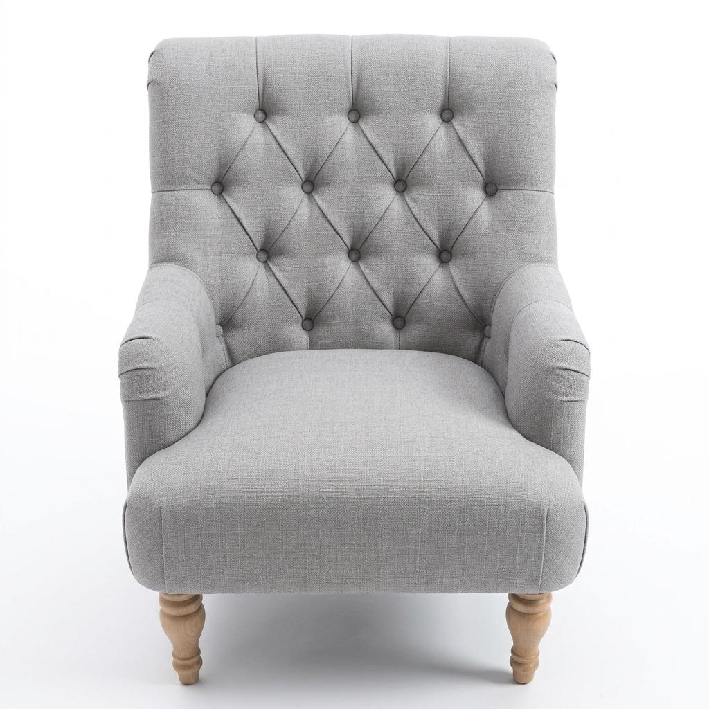 Modern Velvet Chaise, Solid Wood Legs - AIMEE NEW GREY