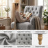 Modern Velvet Chaise, Solid Wood Legs - AIMEE NEW GREY