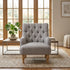 Modern Velvet Chaise, Solid Wood Legs - AIMEE NEW GREY