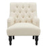 Modern Button-Tufted Fabric Accent Chair - AIMEE WHITE