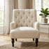 Modern Button-Tufted Fabric Accent Chair - AIMEE WHITE