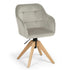 Modern Velvet Office Chair, Solid Wood Legs – AJAX BEIGE