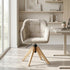Modern Velvet Office Chair, Solid Wood Legs – AJAX BEIGE