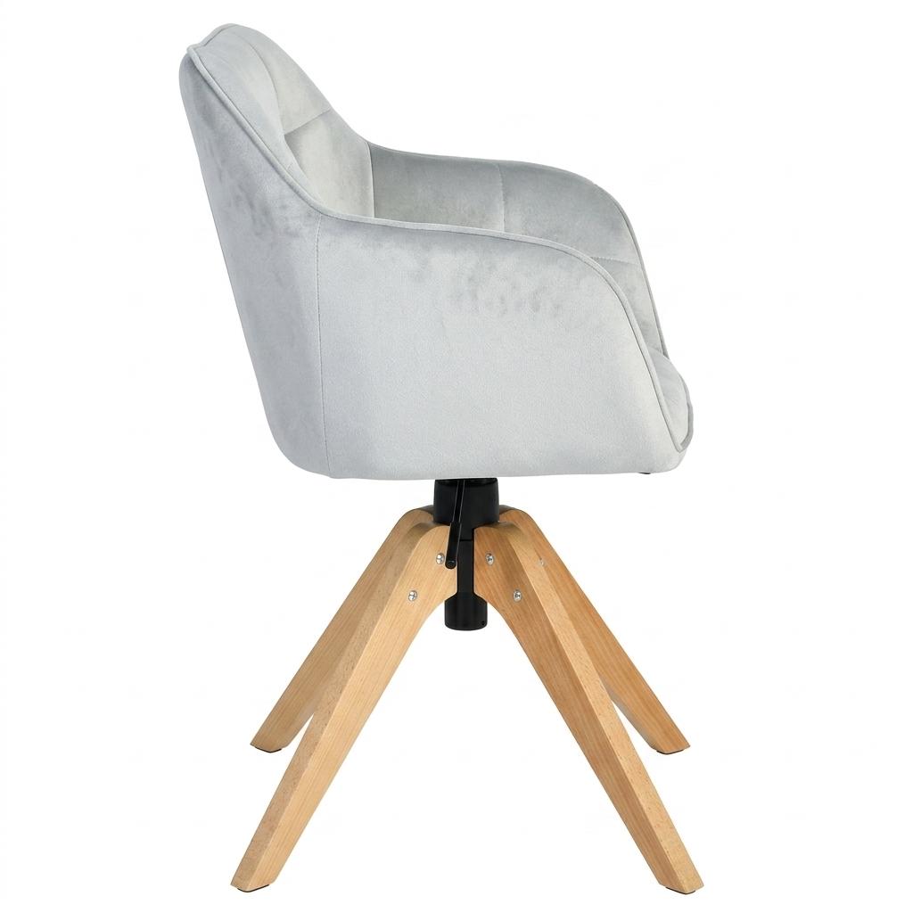 Modern Velvet Upholstered, Solid Wood Leg - AJAX GREY