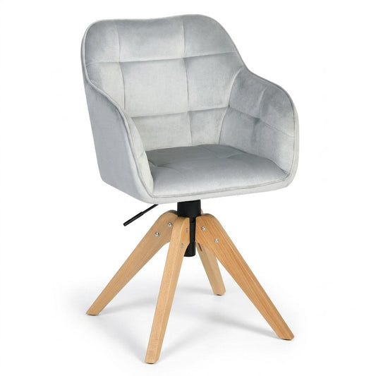 Modern Velvet Upholstered, Solid Wood Leg - AJAX GREY