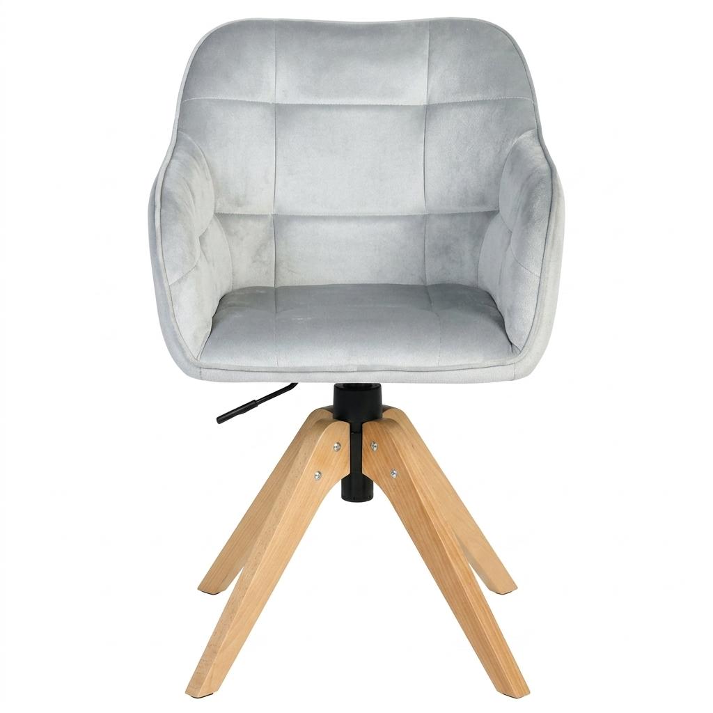 Modern Velvet Upholstered, Solid Wood Leg - AJAX GREY