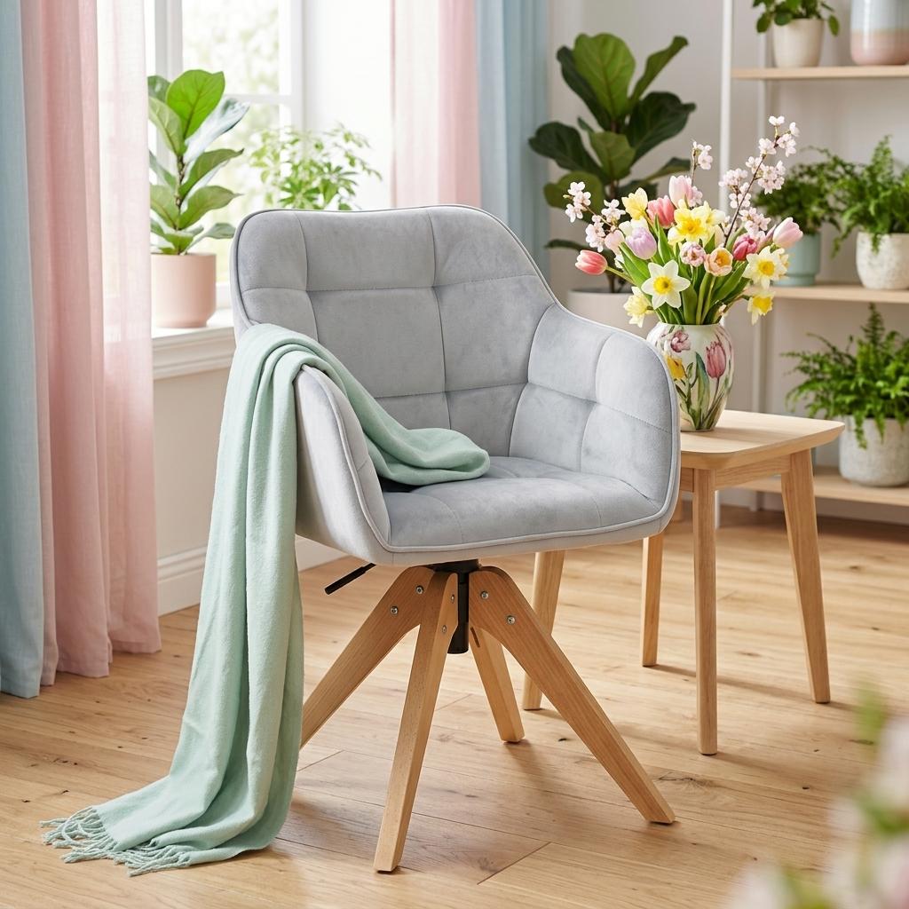 Modern Velvet Upholstered, Solid Wood Leg - AJAX GREY