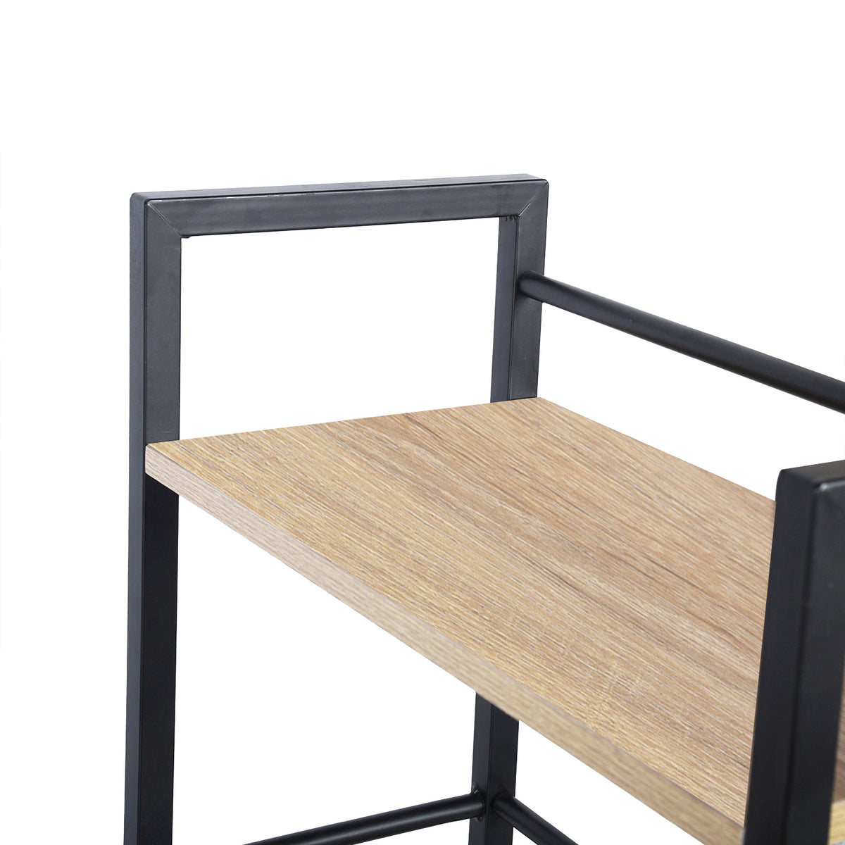 Modern Oak Desk, MDF & Steel Frame - ALASKA OAK BLACK LEG A