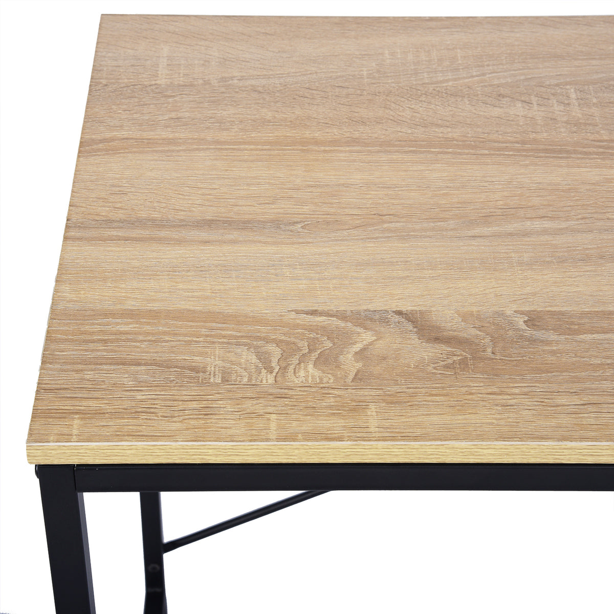 Modern Oak Desk, MDF & Steel Frame - ALASKA OAK BLACK LEG A