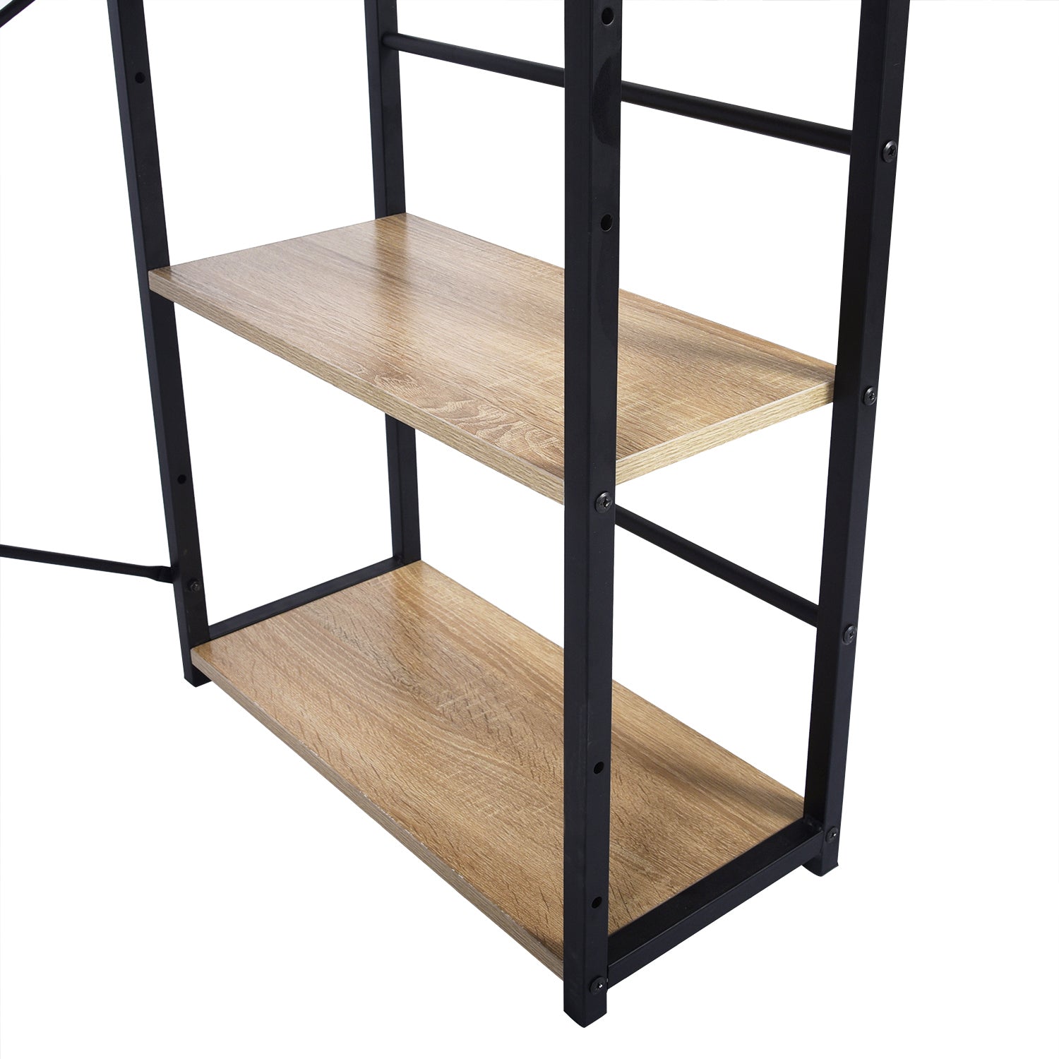 Modern Oak Desk, MDF & Steel Frame - ALASKA OAK BLACK LEG A
