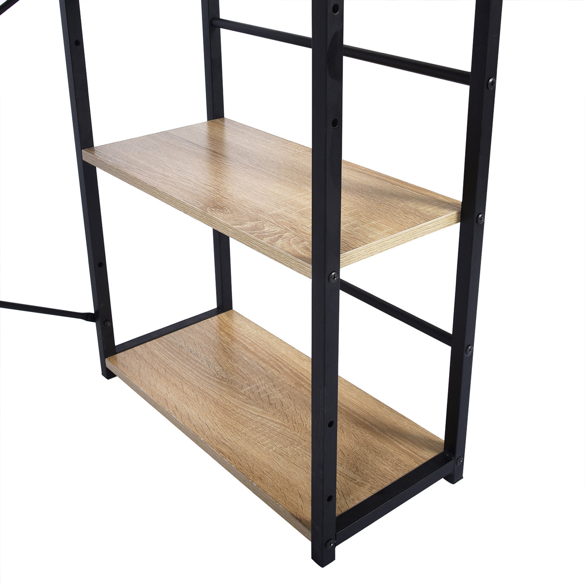 Modern Oak Desk, MDF & Steel Frame - ALASKA OAK BLACK LEG A