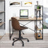 Modern Oak Desk, MDF & Steel Frame - ALASKA OAK BLACK LEG A
