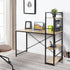 Modern Oak Desk, MDF & Steel Frame - ALASKA OAK BLACK LEG A