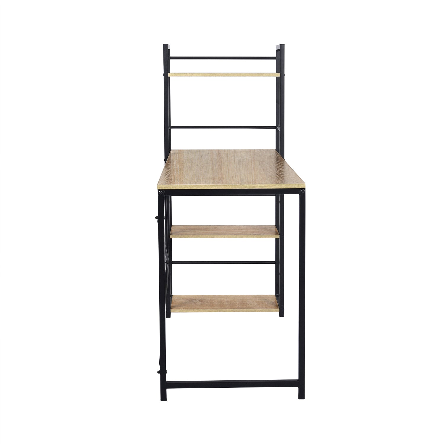 Modern Oak Desk, MDF & Steel Frame - ALASKA OAK BLACK LEG A
