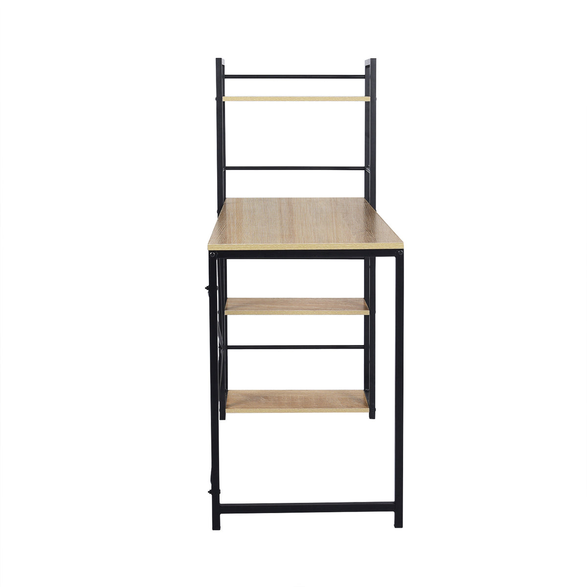 Modern Oak Desk, MDF & Steel Frame - ALASKA OAK BLACK LEG A