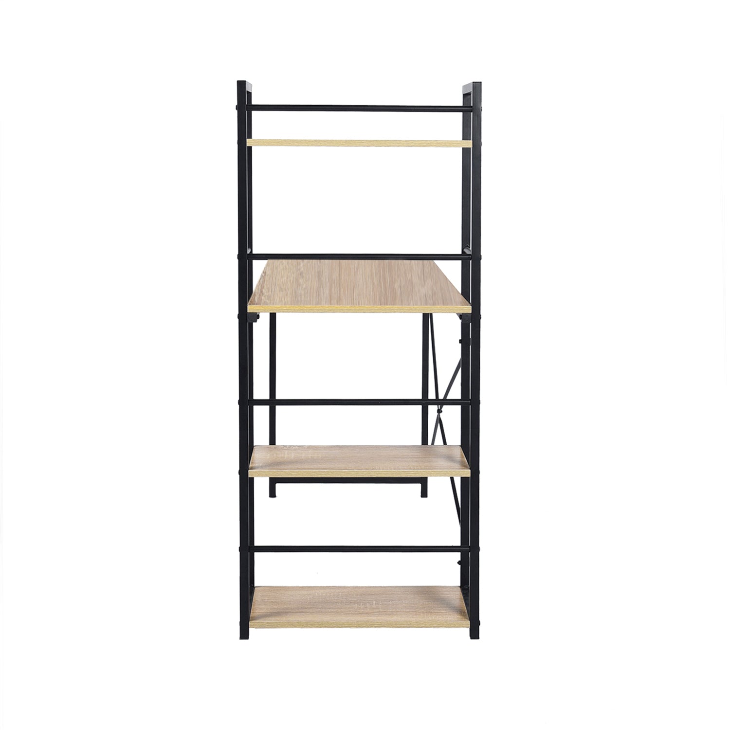 Modern Oak Desk, MDF & Steel Frame - ALASKA OAK BLACK LEG A