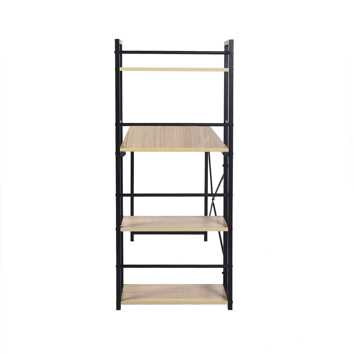 Modern Oak Desk, MDF & Steel Frame - ALASKA OAK BLACK LEG A