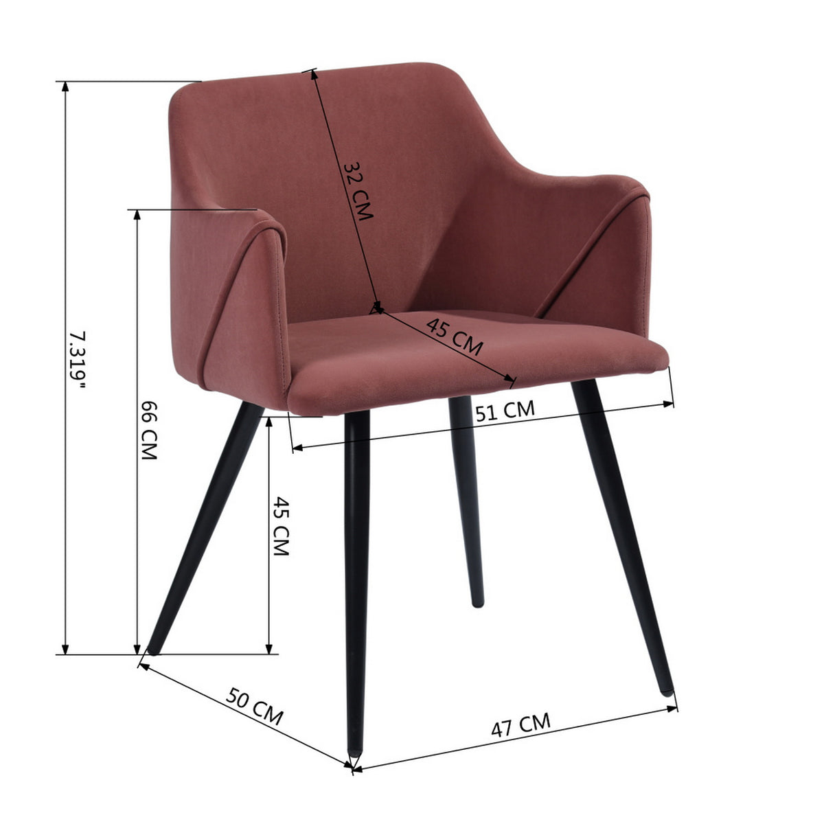 ALDRIDGE FROSTED ROSE Dining Chair
