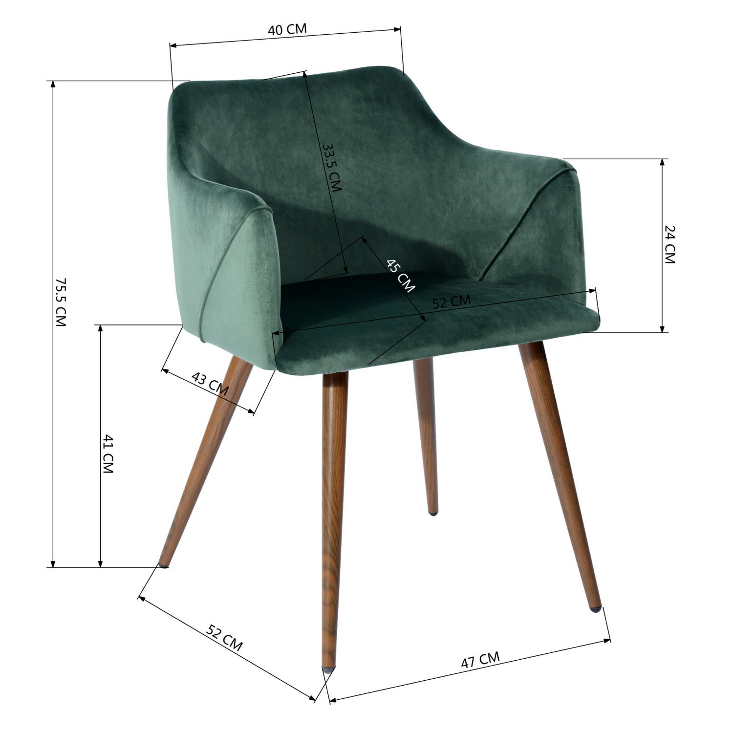 ALDRIDGE DARK GREEN UKFR Dining Chair