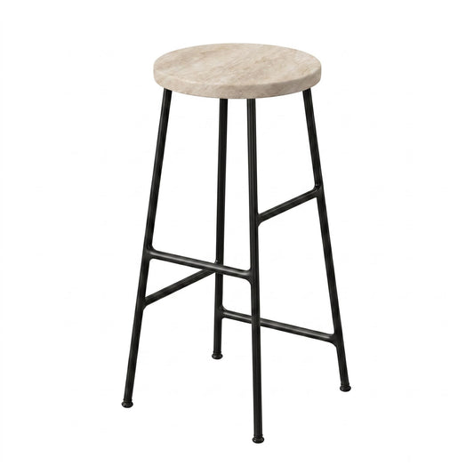 Modern Travertine Bar Stool, Steel Frame – ALGATS 65CM
