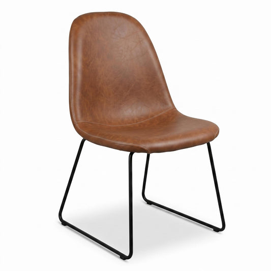 Modern Brown PU Dining Chair – ANCHOR