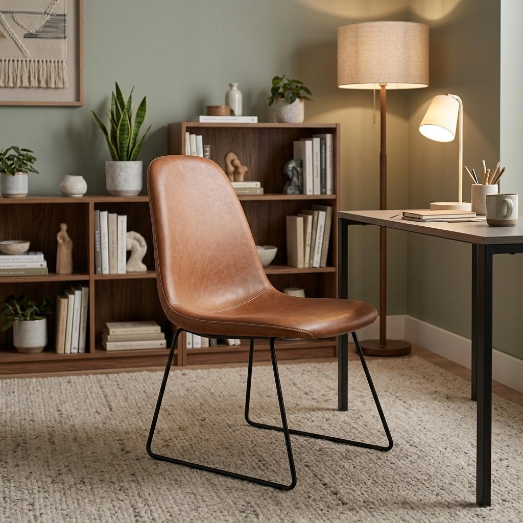 Modern Brown PU Dining Chair – ANCHOR
