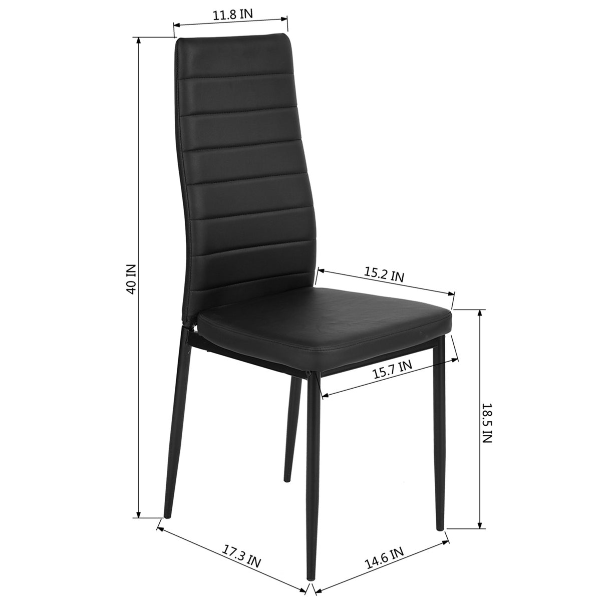 Ann Black Pvc Nl 4Pcs Dining Chairs