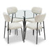Modern Space-Saving Glass Dining Set - ANTONIA SPACE SAVING DINING SET