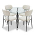 Modern Space-Saving Glass Dining Set - ANTONIA SPACE SAVING DINING SET