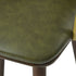Modern Barstool, Dark Green PU Leather & Solid Wood Leg - ARIC