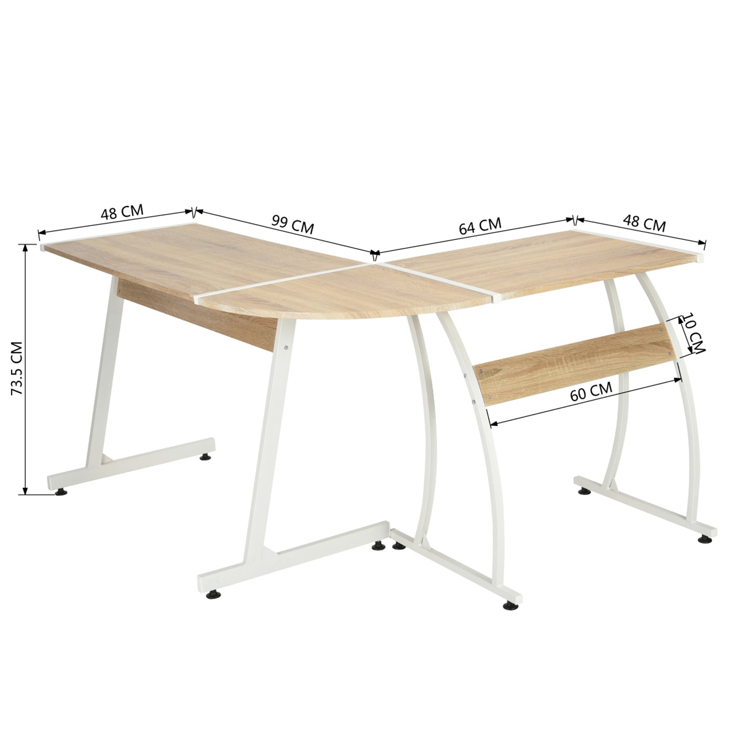 Arlette Wooden L Shape Office Desk