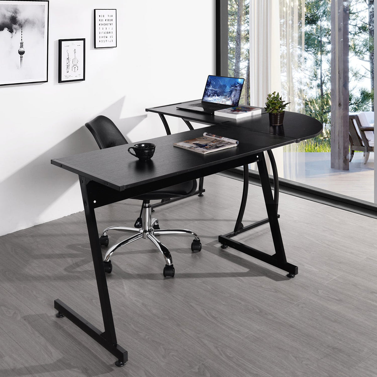 Arlette Wooden L Shape Office Desk