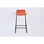 arlo orange - grey barstool - upholstered compact seating or footrest