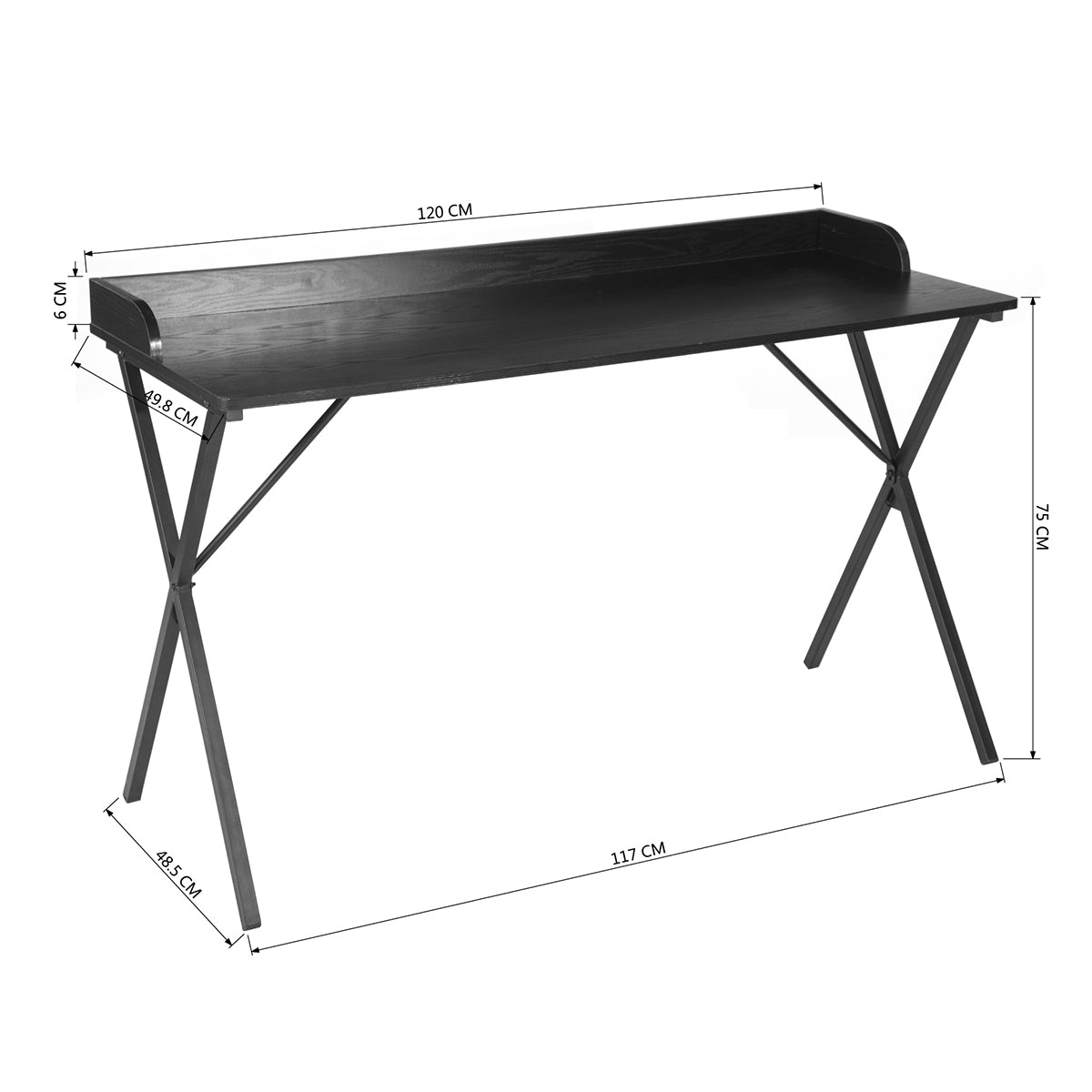 Ava Black Wood Office Desk