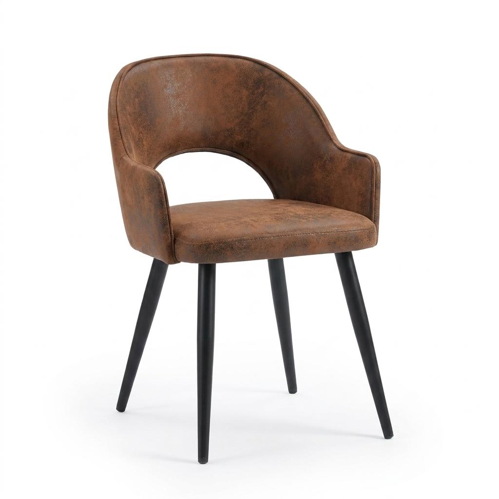 Aranguiz Suede Black Leg Dining Chairs