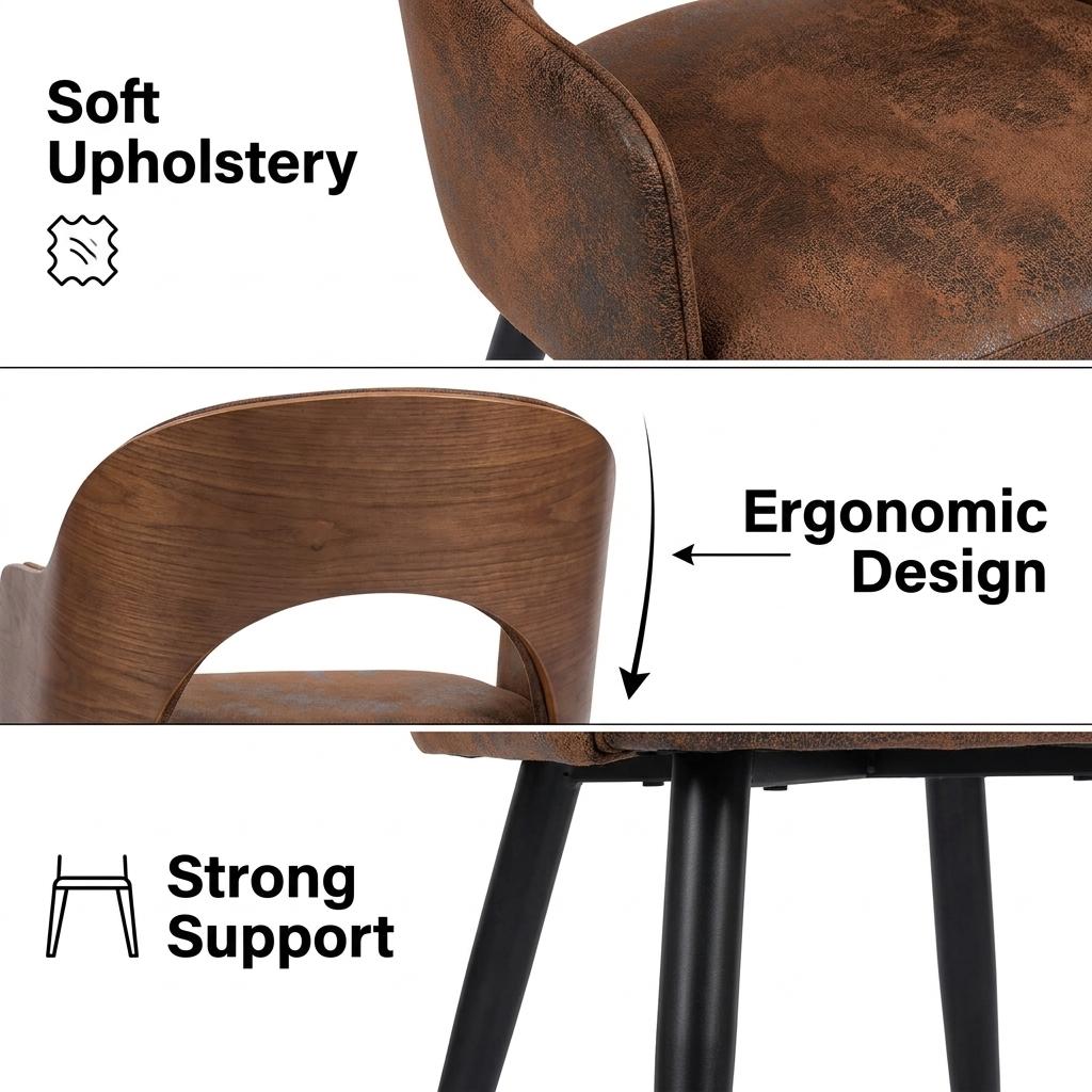 Aranguiz Suede Black Leg Dining Chairs