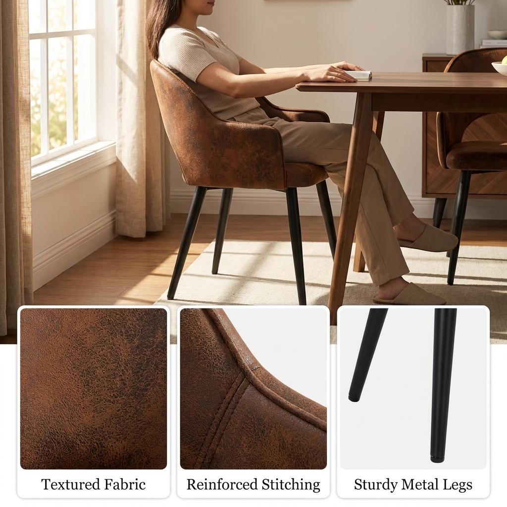 Aranguiz Suede Black Leg Dining Chairs