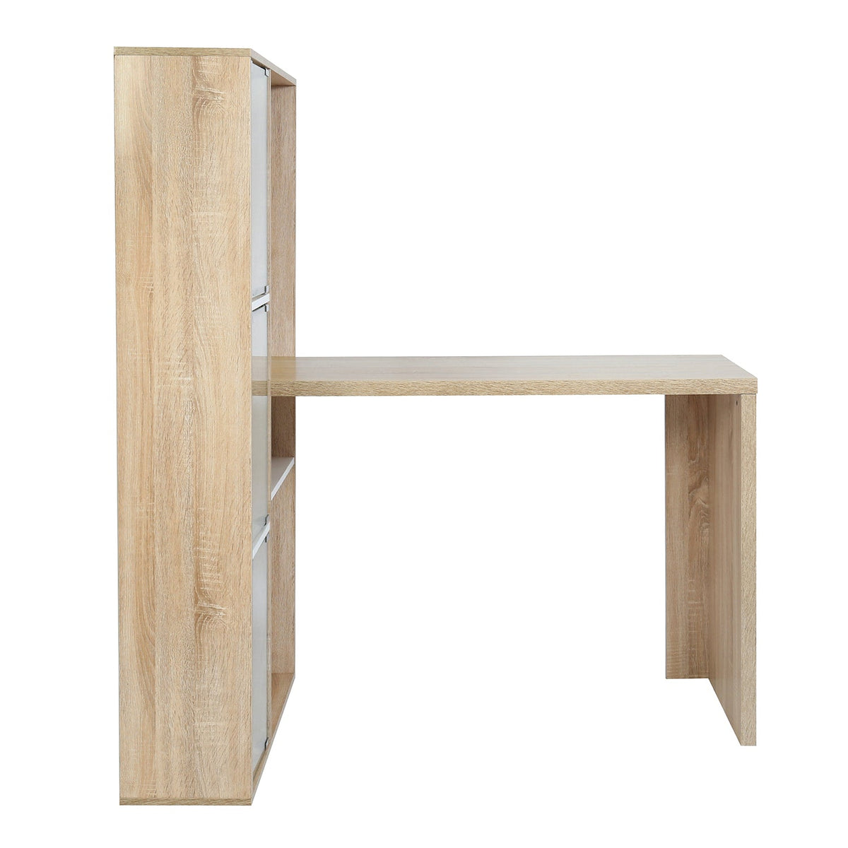 Baber Office Desk With Glass Door Shelves
