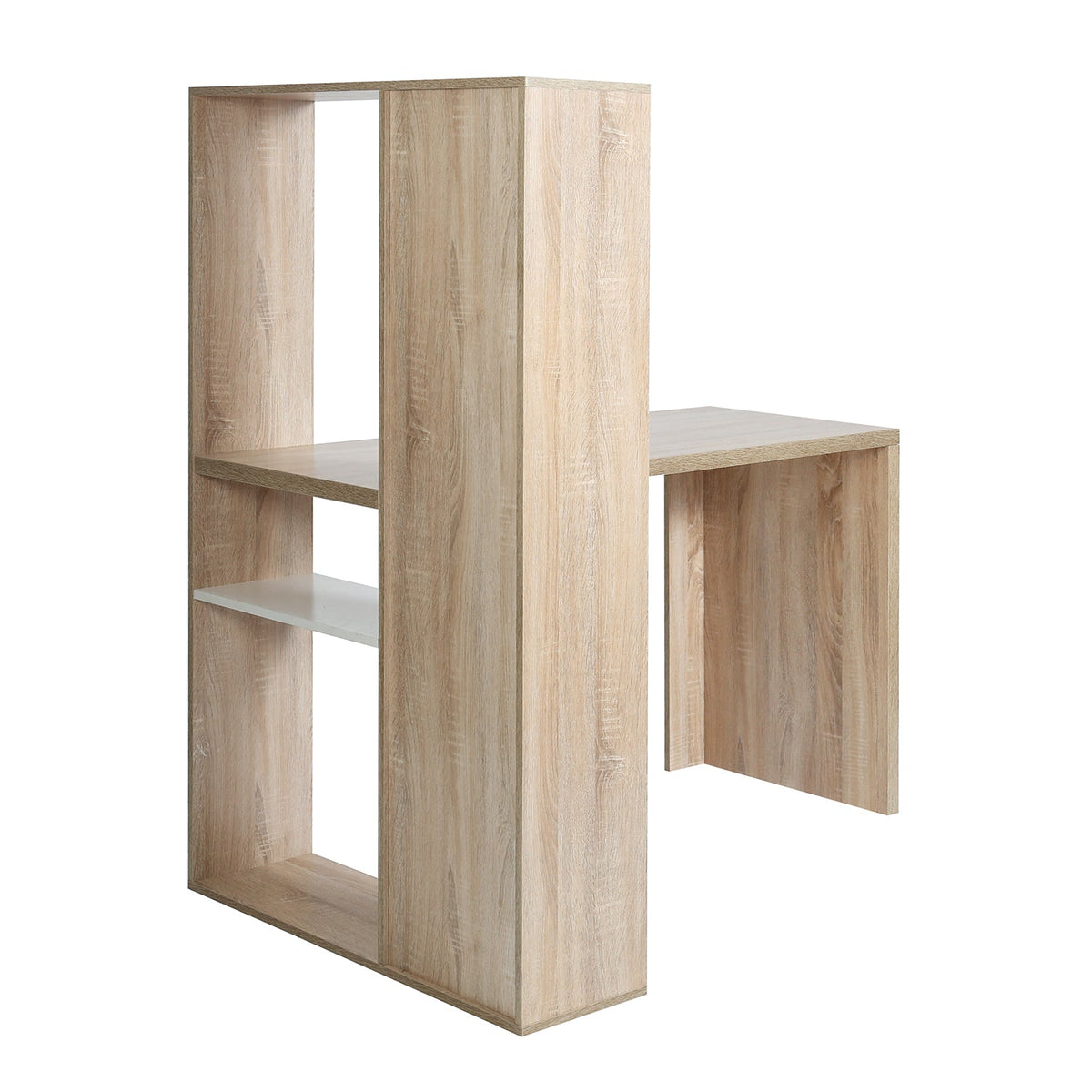 Baber Office Desk With Glass Door Shelves